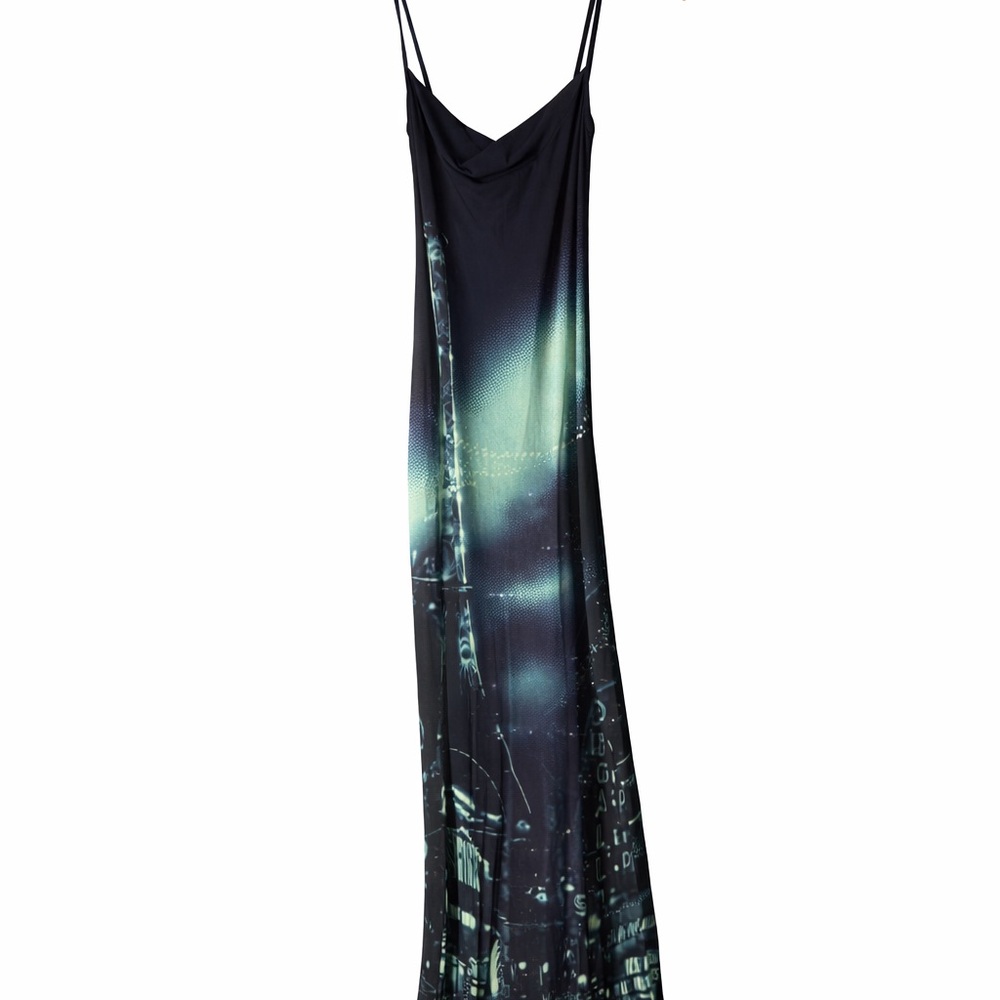 Jean Paul Gaultier Blue and Black Patterned Garment